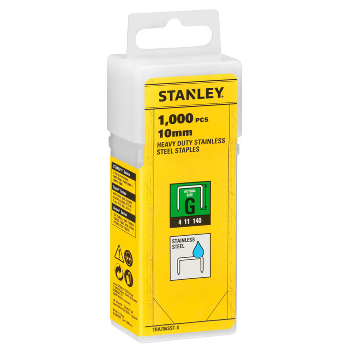 Stanley hæfteklammer type G 10 mm 1000 stk.